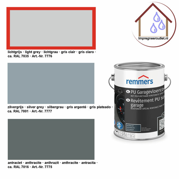 PU garage floor coating 2.5L Light grey