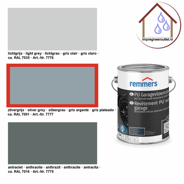 PU floor coating RAL 7001, silver grey