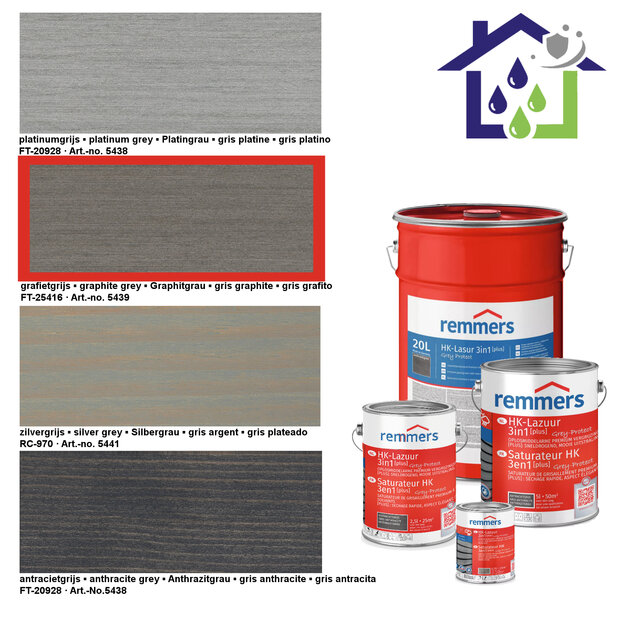 HK Lazuur grafietgrijs 750ml