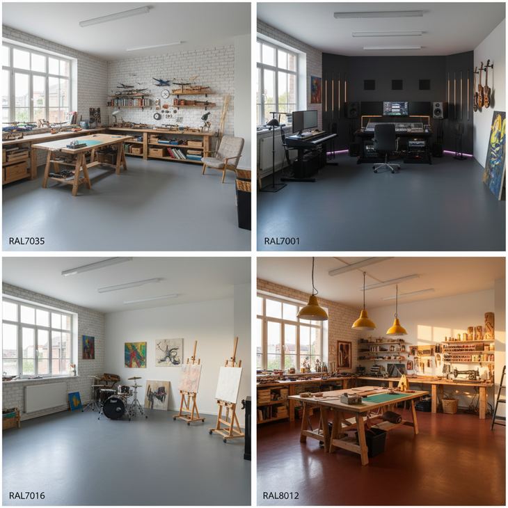 PU beton en vloerverf RAL7001