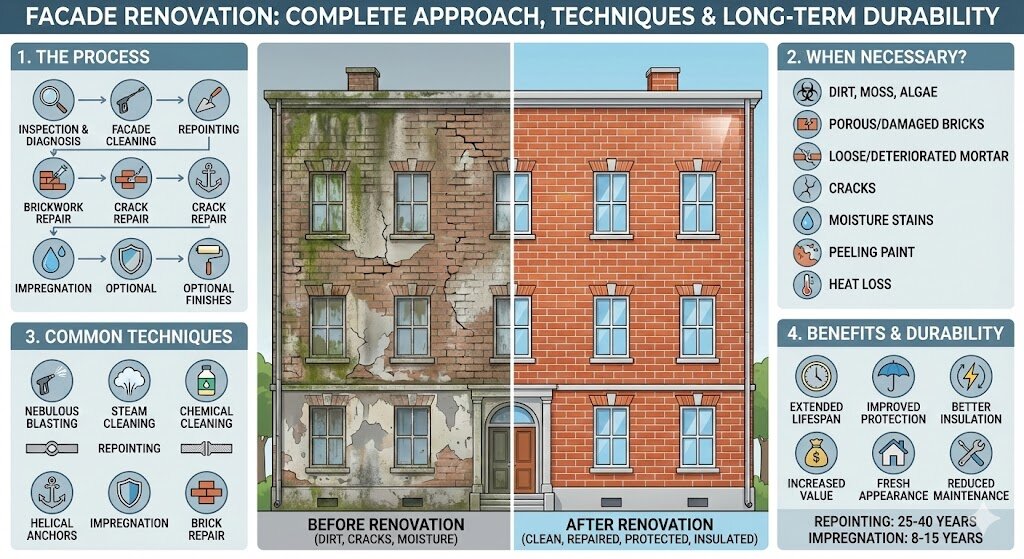 Facade renovation: complete approach & techniques