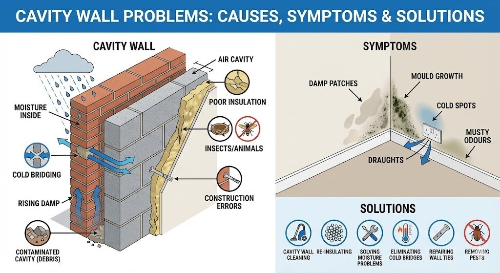 Cavity wall problems: causes, symptoms & solutions