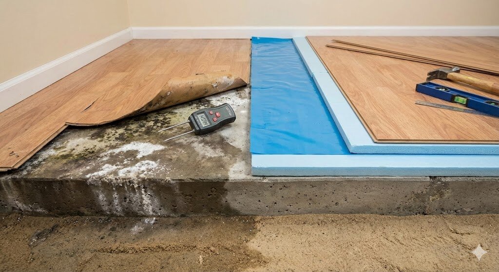 Moisture problems in concrete floors on sand: causes, risks & solutions