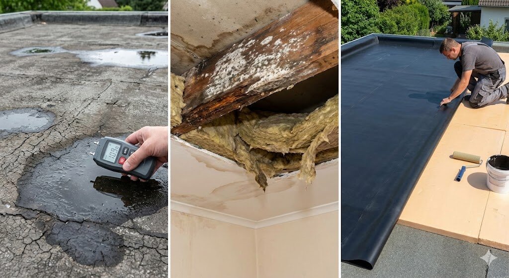 Flat roof moisture problems: causes, risks & solutions