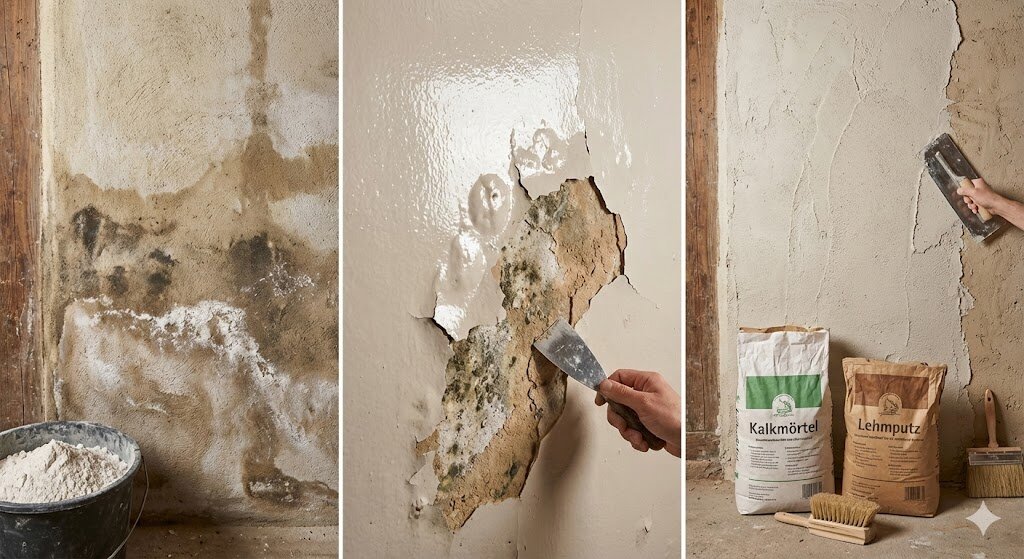 Moisture problems in lime mortars and clay plasters: causes, risks & solutions